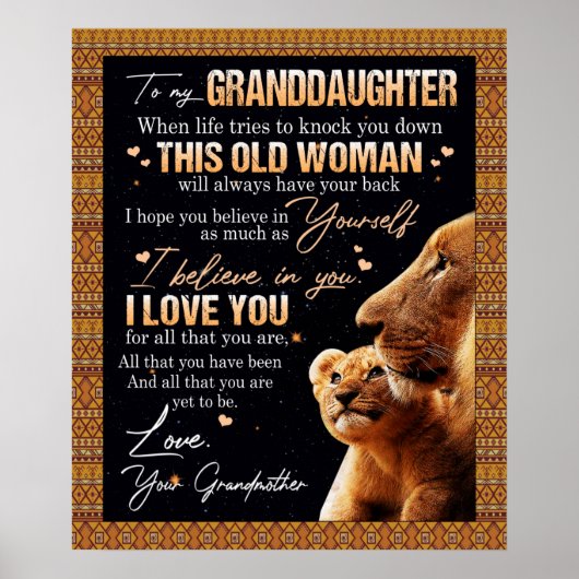 Poster Personalized Letter To My Granddaughter From Grand (Devant)