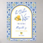 Poster Personalized Mediterranean Tile Newlywed Home (Devant)