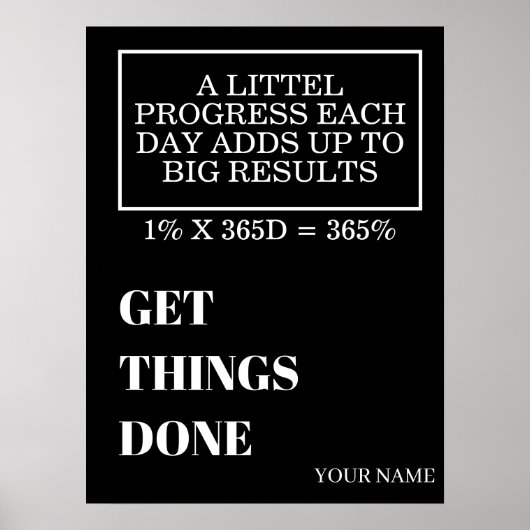 POSTER PERSONALIZED NAME MODERN MINIMAL GET THINGS DONE  (Devant)
