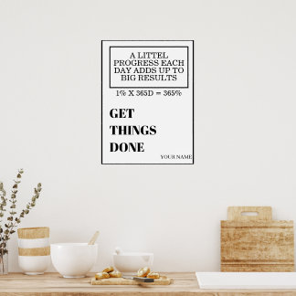 POSTER PERSONALIZED NAME MODERN MINIMAL GET THINGS DONE 