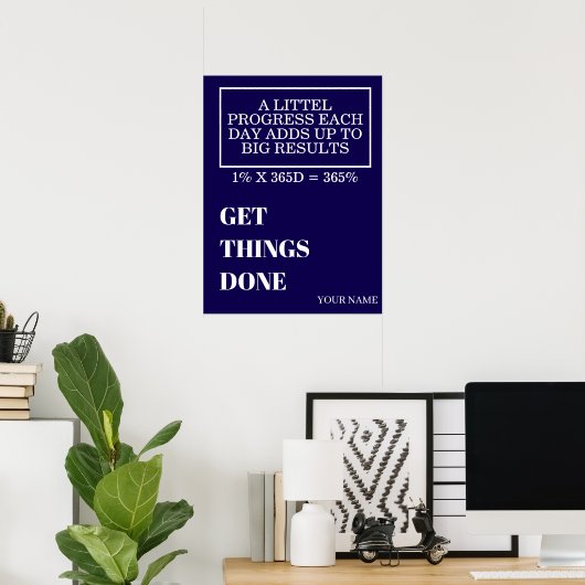 POSTER PERSONALIZED NAME MODERN MINIMAL GET THINGS DONE  (Bureau à domicile)