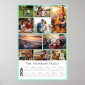 Poster Personalized Photo memory collage 2026 calendar (Devant)