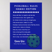 Poster Personalized Pickleball Rules Hawaii Edition Post (Devant)