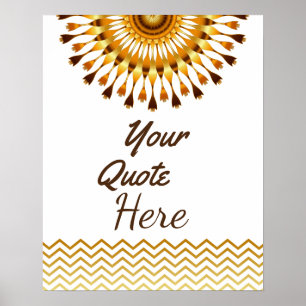 Poster Personalized Quote Gold Vintage Lotus Flower