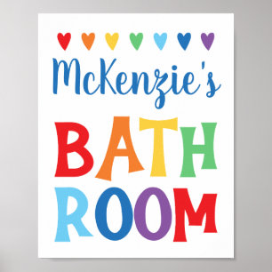 Poster Personalized Rainbow Bathroom Wall Art