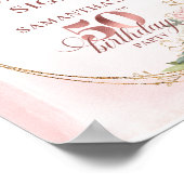 Poster Personalized Rose Gold Botanical 50th Birthday (Coin)