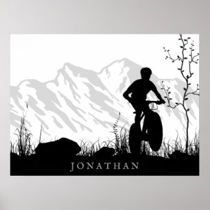 Poster Personalized Silhouette Mountain Bike