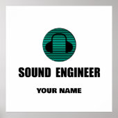 Poster Personalized Sound Engineer Audio Engineering (Devant)