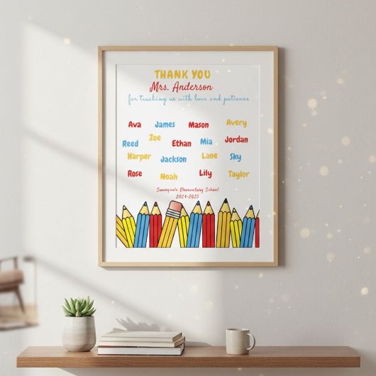 Poster Personalized thank you gift for the teacher