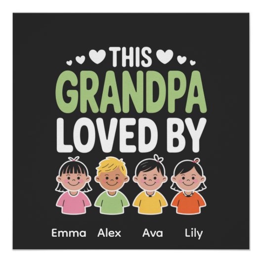 Poster Personalized This Grandpa Loved By – Custom Kids  (Devant)