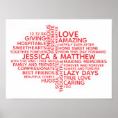 Poster Personalized Typography Word Cloud for Couples (Devant)