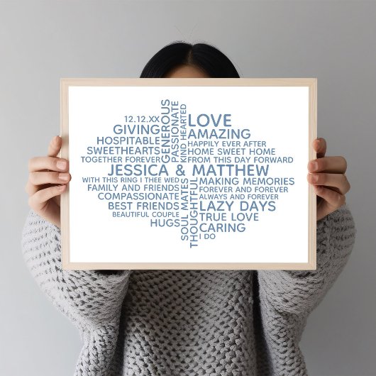 Poster Personalized Typography Word Cloud for Couples