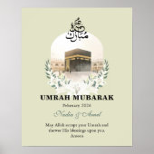 Poster Personalized Umrah Mubarak Gifts & Islamic Wall Ar (Devant)