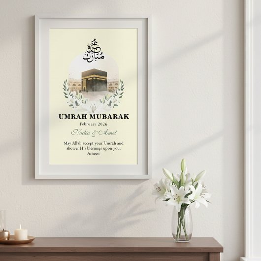 Poster Personalized Umrah Mubarak Gifts & Islamic Wall Ar