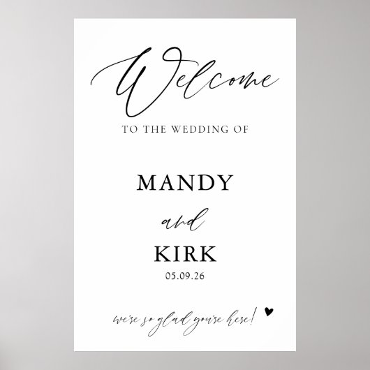 Poster Personalized Wedding Welcome Sign Banner (Devant)