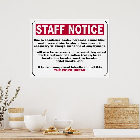 Poster personeelsbericht (Keuken)