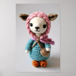 Poster Personnage animal au crochet fantaisiste