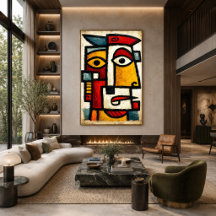 Personnage Cubiste Primitif 1 Art Abstrait Gras