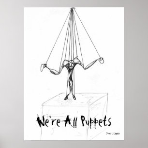 Poster Personnage de dessin animé marionnette à fils