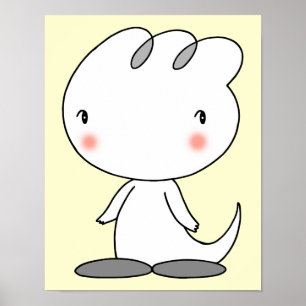 Poster Personnage de dinosaure apaisant.