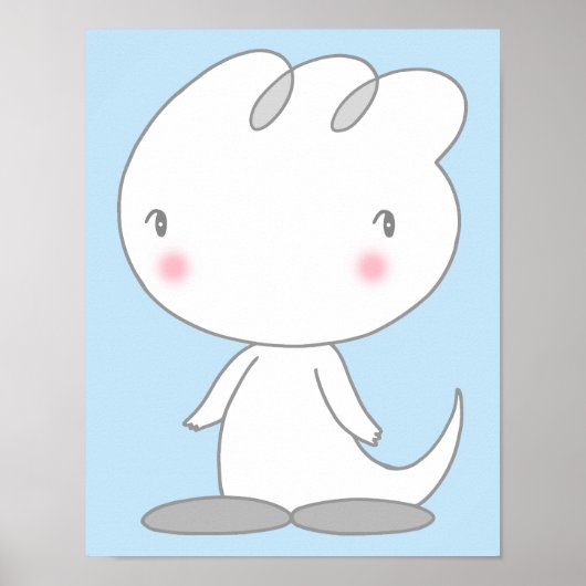 Poster Personnage de dinosaure apaisant. (Devant)
