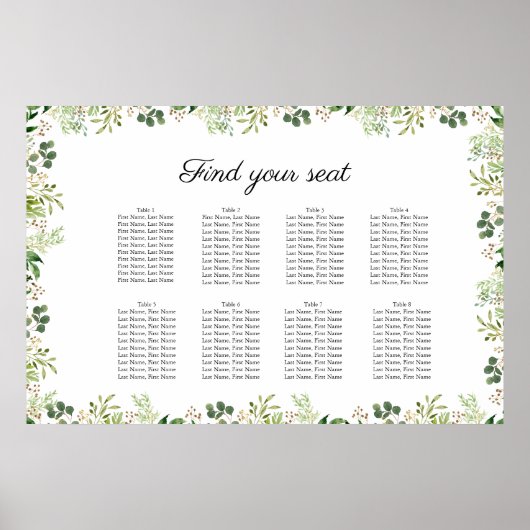 Poster Personnage Elegante Fleurs Blanches Vertes (Devant)