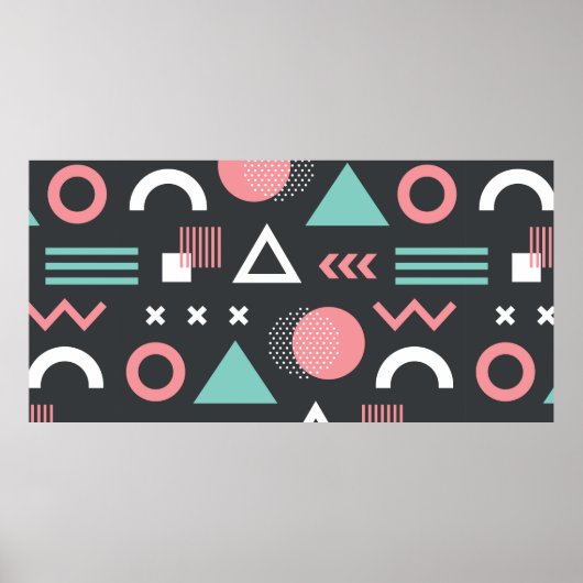 Poster Personnages géométriques conception motif transpar (Devant)