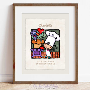 Poster Personnalisable ! Cuisine boulangerie Chef Four Vi