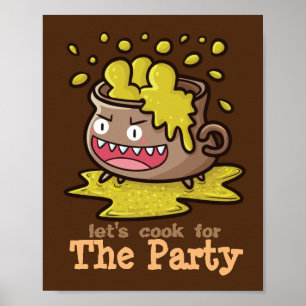 Poster Personnalisable Cuisinons pour la fête