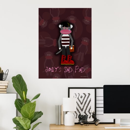 Poster personnalisable Emo Sock Monkey Character (Bureau à domicile)
