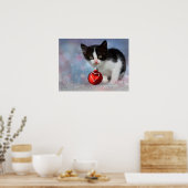 Poster personnalisable en chat Kitty noir et blanc (Cuisine)