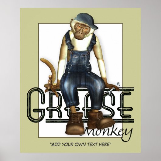 Poster personnalisable Grease Monkey (Devant)