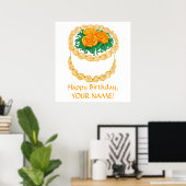 Poster Personnalisable Happy Birthday Cake Print (Bureau à domicile)