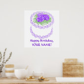 Poster Personnalisable Happy Birthday Cake Print (Cuisine)