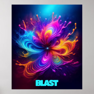 Poster Personnalisable Liquéfié De Couleur