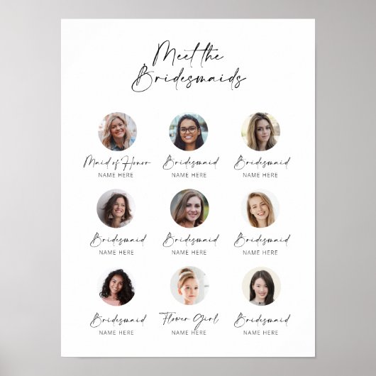 Poster Personnalisable Rencontrez les Bridesmaids Introdu (Devant)