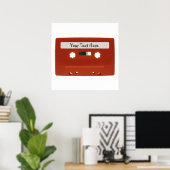 Poster personnalisable sur bande de cassette rouge (Bureau à domicile)