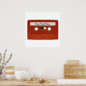 Poster personnalisable sur bande de cassette rouge (Cuisine)