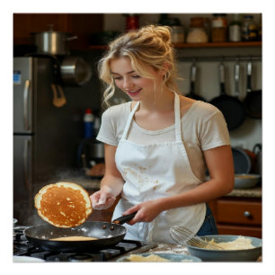 Poster Personnalisation de photo de cuisson de crêpes