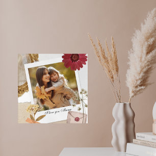Poster Personnalisation moderne Je t'aime Maman Photo