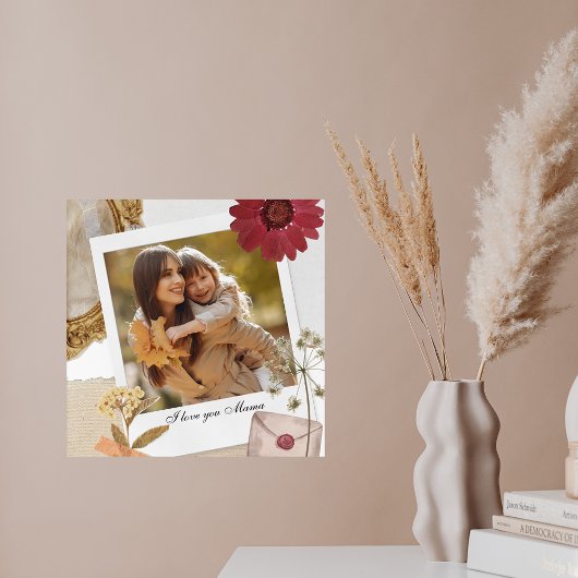 Poster Personnalisation moderne Je t'aime Maman Photo