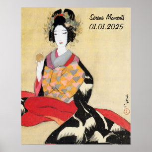 Poster Personnalisation Vintage esthétique Japon Kimono W