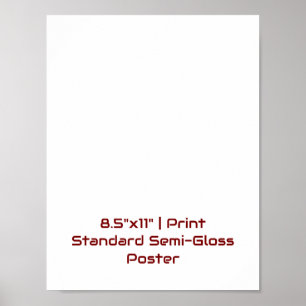 Poster Personnalisé 8,5"x11" Semi-brillant standard