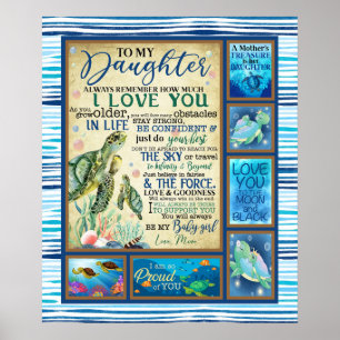 Poster Personnalisé À Ma Fille Amour De Maman Turtle