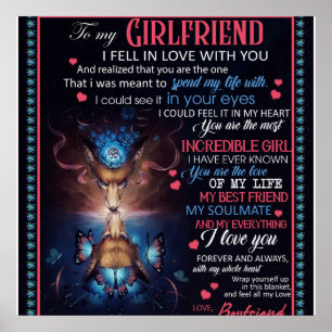 Poster Personnalisé À Ma Petite Amie Blanket Wolf,