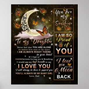 Poster Personnalisé À Mon Papillon Fille De Papa