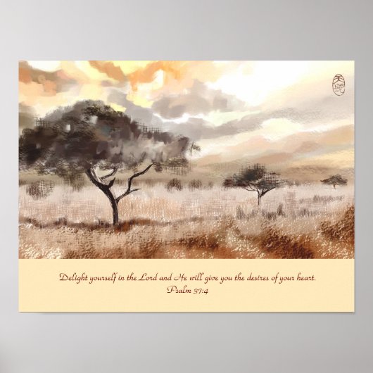 Poster personnalisé Acacia Trees avec Verse Bible (Devant)