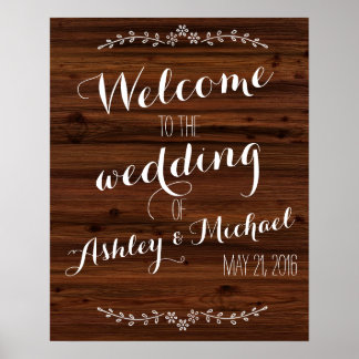 Poster Personnalisé ajouter le nom du marié date mariage 