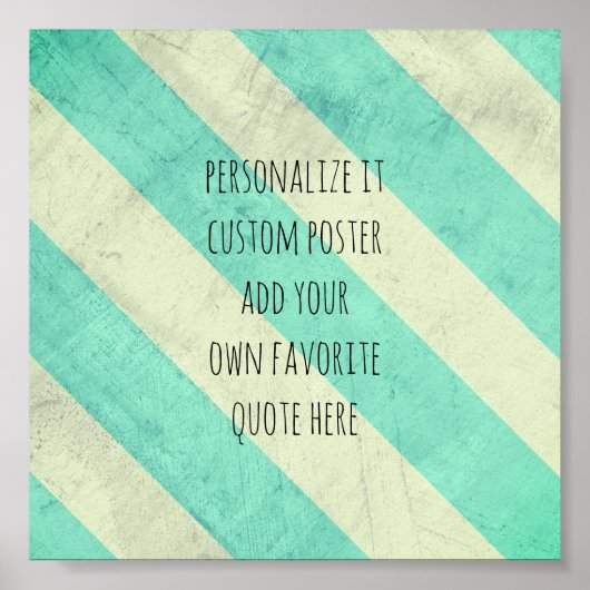 poster personnalisé ajouter votre citation rayures (Devant)