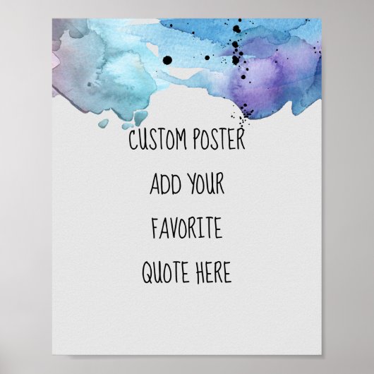 poster personnalisé ajouter votre devis aquarelle (Devant)